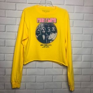 PINK FLOYD LONG SLV CROPPED GRAPHIC TEE Yellow Med